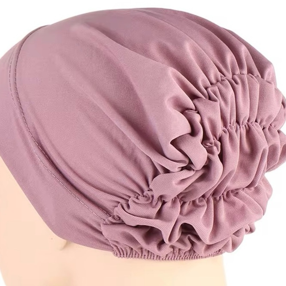Ruched underscarf Ruched hijab underscarf hijab cap turban hijab Dusty Rose - Picture 2 of 2